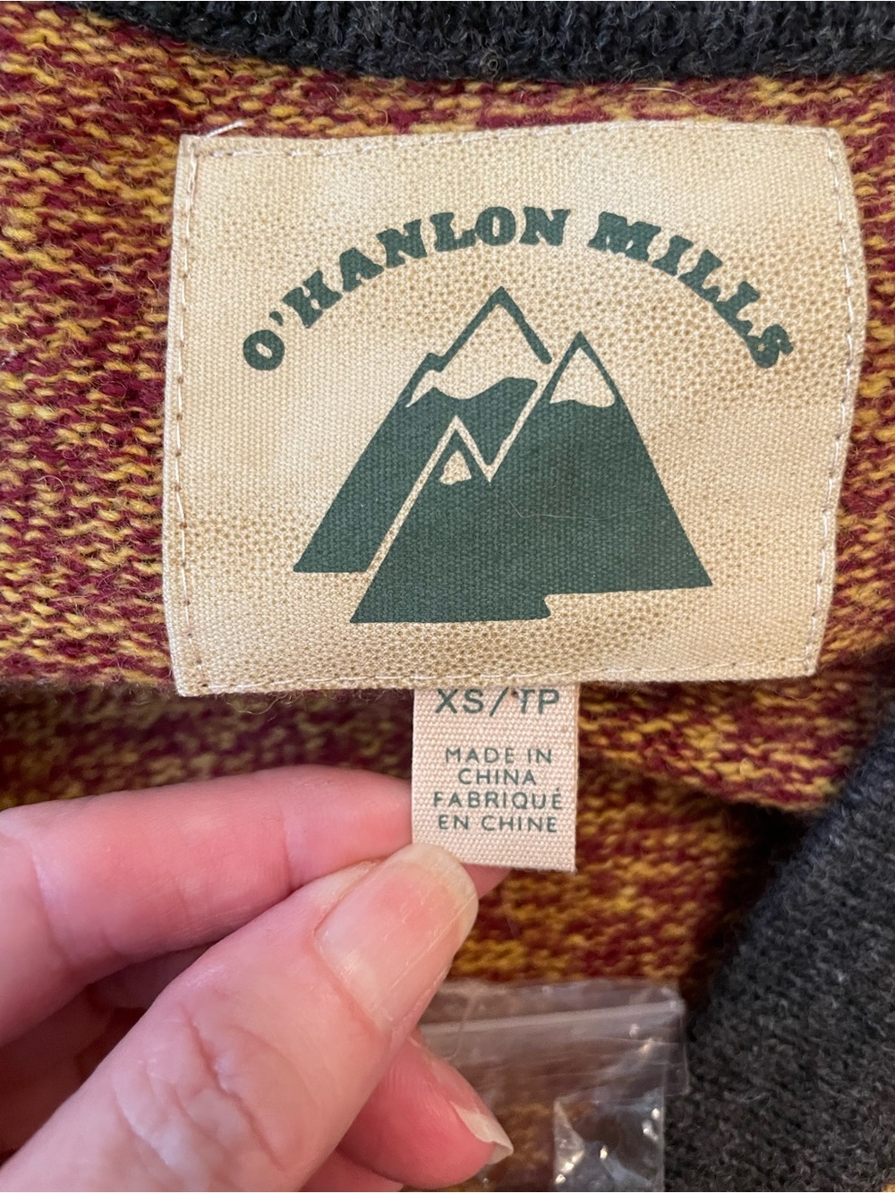 O’Hanlon Mills Lambswool Blend Cardigan XS Rust Marled Cabin Core Fall NWOT - Picture 4 of 7